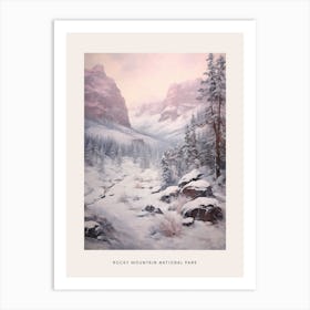 Dreamy Winter National Park Poster  Rocky Mountain National Park United States 1 Art Print