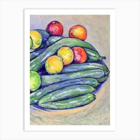 Cucumber Fauvist vegetable Art Print