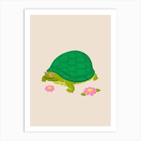 Turtle Flowers 1 Art Print