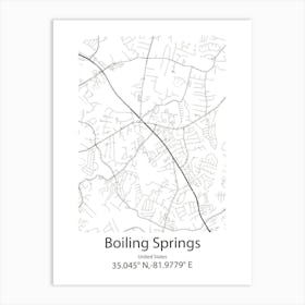 Boiling Springs,United States Minimalist Map Art Print