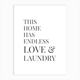 Endless love & laundry (white) Art Print