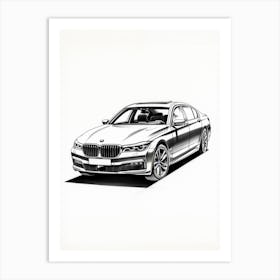 Bmw 7 Series Line Drawing 1 Art Print