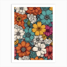 Colorful Flowers Art Print