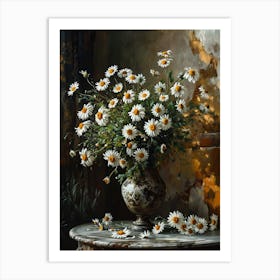 Baroque Floral Still Life Daisy 1 Art Print