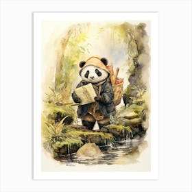 Panda Art Geocaching Watercolour 3 Art Print