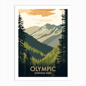 Olympic National Park Vintage Travel Poster 10 Art Print