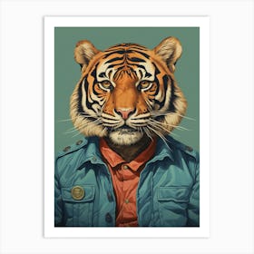 Tiger Illustrations Hipster 4 Art Print