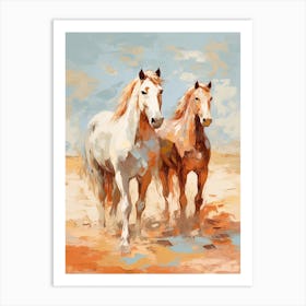 Horses Painting In Namib Desert, Namibia 3 Art Print