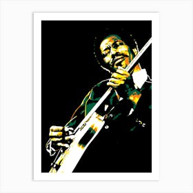 Buddy Guy American Chicago Blues Musician in Colorful art Art Print