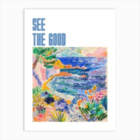 See The Good Poster Seaside Doodle Matisse Style 6 Art Print