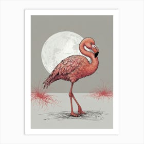 Pink Flamingo 5 Art Print