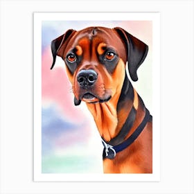 German Pinscher 2 Watercolour Dog Art Print