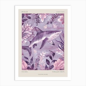 Purple Dogfish Shark Illustration 1 Poster Art Print