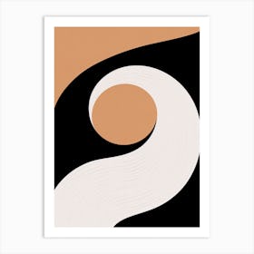 Symphony Of Shapes; Beige Mid Century Harmony Art Print