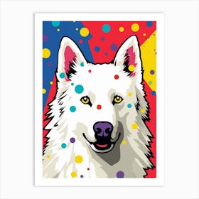 Pop Art Cartoon Samoyed 2 Art Print