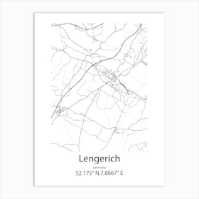 Lengerich,Germany Minimalist Map Art Print