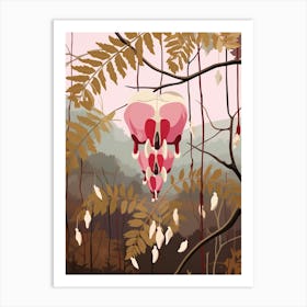 Bleeding Heart Dicentra 2 Flower Painting Art Print