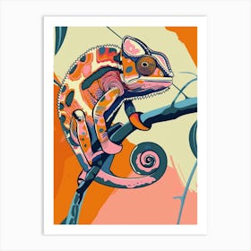 Chameleon Modern Abstract Illustration 5 Art Print