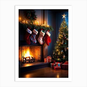 Christmas Stockings 2 Art Print