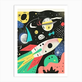 Space Rocket Style Abstract Art Print