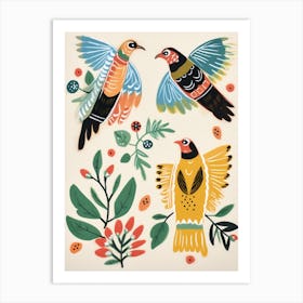 Folk Style Bird Painting Osprey 1 Art Print