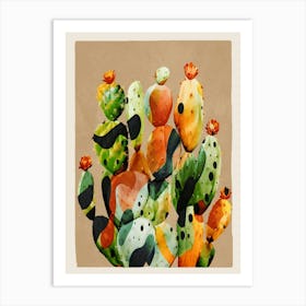 Abstract Modern Cactus 1 Art Print