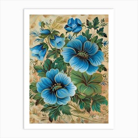 Blue Flowers 1 Art Print