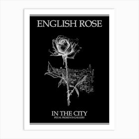 English Rose In The City Line Drawing 2 Poster Inverted Art Print