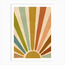 Retro Sunburst 1 Art Print