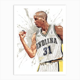 Reggie Miller Indiana Pacers Art Print