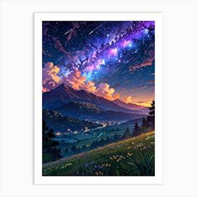 Night Sky Anime aesthetic 27 Art Print