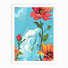 Flowers In The Sky 4 Art Print