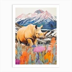 Rhino In The Grass 2 Art Print