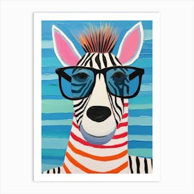 Little Zebra 3 Wearing Sunglasses Art Print