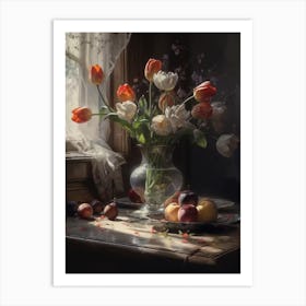 Tulips In A Vase, Still life, Printable Wall Art, Still Life Painting, Vintage Still Life, Still Life Print, Gifts, Vintage Painting, Vintage Art Print, Moody Still Life, Kitchen Art, Digital Download, Personalized Gifts, Downloadable Art, Vintage Prints, Vintage Print, Vintage Art, Vintage Wall Art, Oil Painting, Housewarming Gifts, Neutral Wall Art, Fruit Still Life, Personalized Gifts, Gifts, Gifts for Pets, Anniversary Gifts, Birthday Gifts, Gifts for Friends, Christmas Gifts, Gifts for Boyfriend, Gifts for Wife, Gifts for Mom, Gifts for Husband, Gifts for Her, Custom Portrait, Gifts for Girlfriend, Gifts for Him, Gifts for Sister, Gifts for Dad, Couple Portrait, Portrait From Photo, Anniversary Gift Art Print