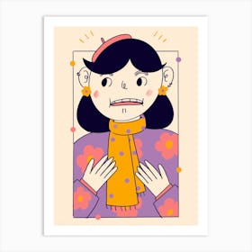 Girl With A Scarf Art Print