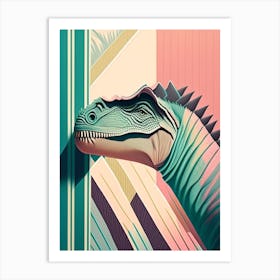 Majungasaurus Pastel Dinosaur Art Print