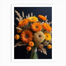 Orange Gerberas Art Print