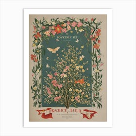 Spring Floral French Poster Honeysuckle Art Print 2 Art Print