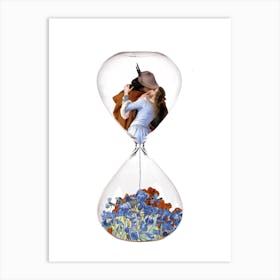 The Kiss Hayez Hourglass Of Love Art Print