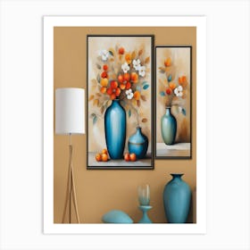 Two Vases With Flowers Art Print