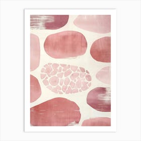 Pink And White Abstract Painting Art Print