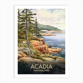Acadia National Park Vintage Travel Poster 7 Art Print