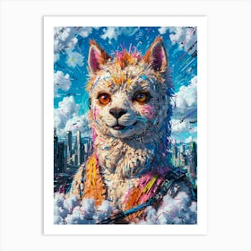 Llama In The Sky Art Print