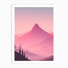 Misty Mountains Vertical Background In Pink Tone 94 Art Print