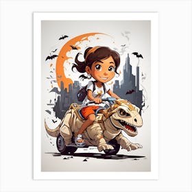 Default Tshirt Design Cartoon Of A Cute Girl Kid Riding A Hall 2 F6ec535a 100e 40a9 9b58 Ed07cc3831b9 1 Art Print