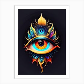 Celestial Eye, Symbol, Third Eye Tattoo 4 Art Print