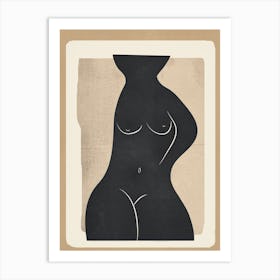 Modern Abstract Woman Body Vase Art Print
