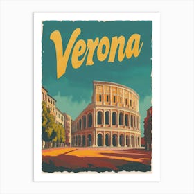 Aihrgdesign A Vintage Travel Poster Of Verona Art Print