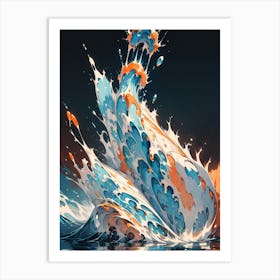 Splashing Waves Art Print